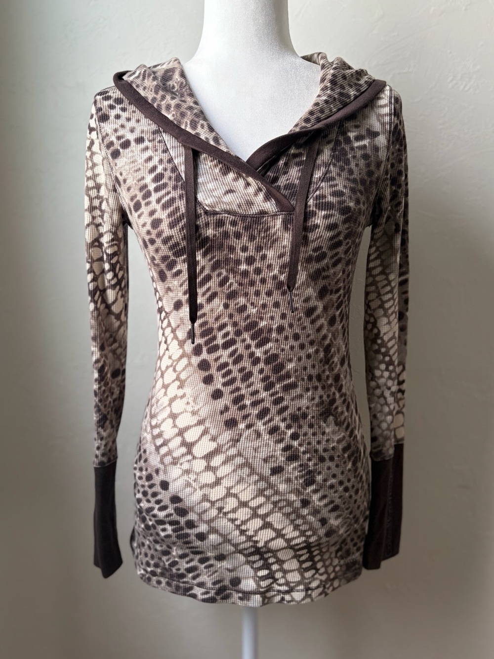 Calvin Klein Performance Mixed Snake Print Hooded Top Small